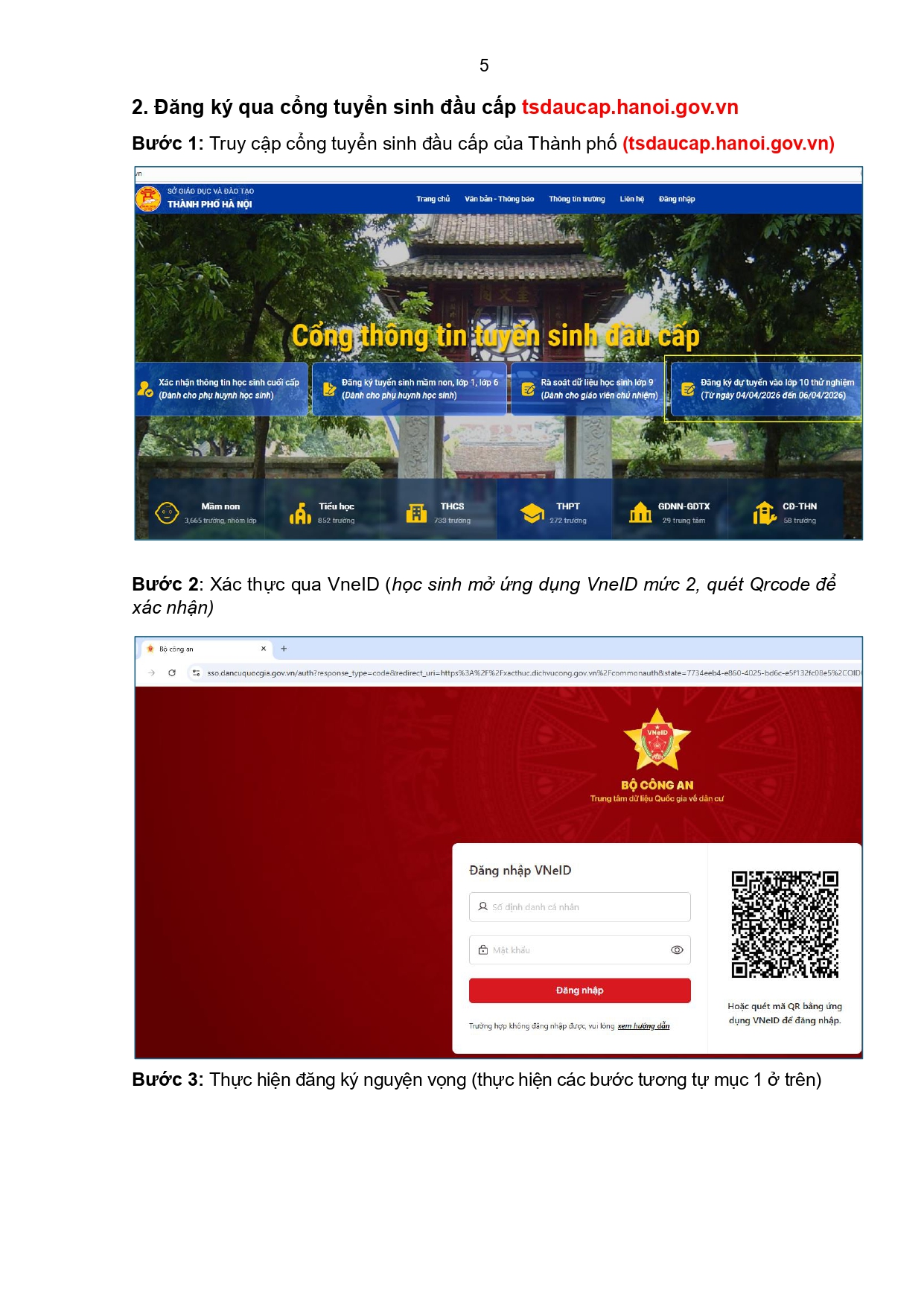 Ha Noi huong dan cach thu dang ky truc tuyen du thi lop 10 nam 2026