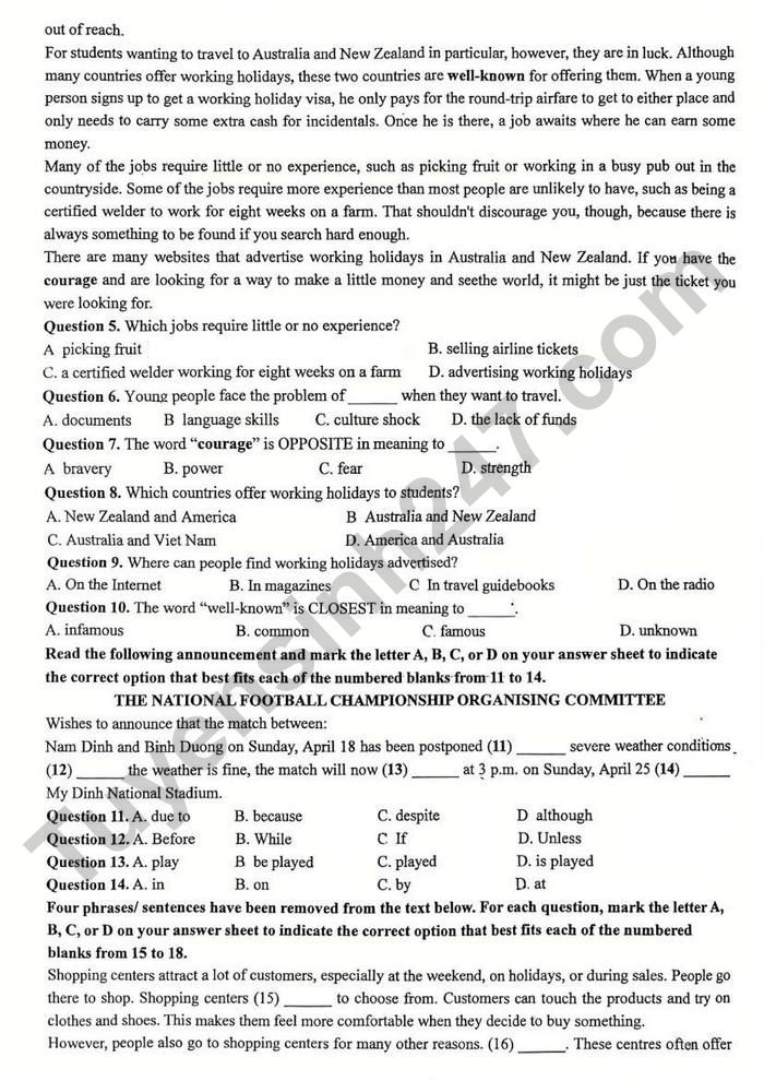 De thi thu vao lop 10 mon Anh 2026 - THCS Ba Trai (lan 1)