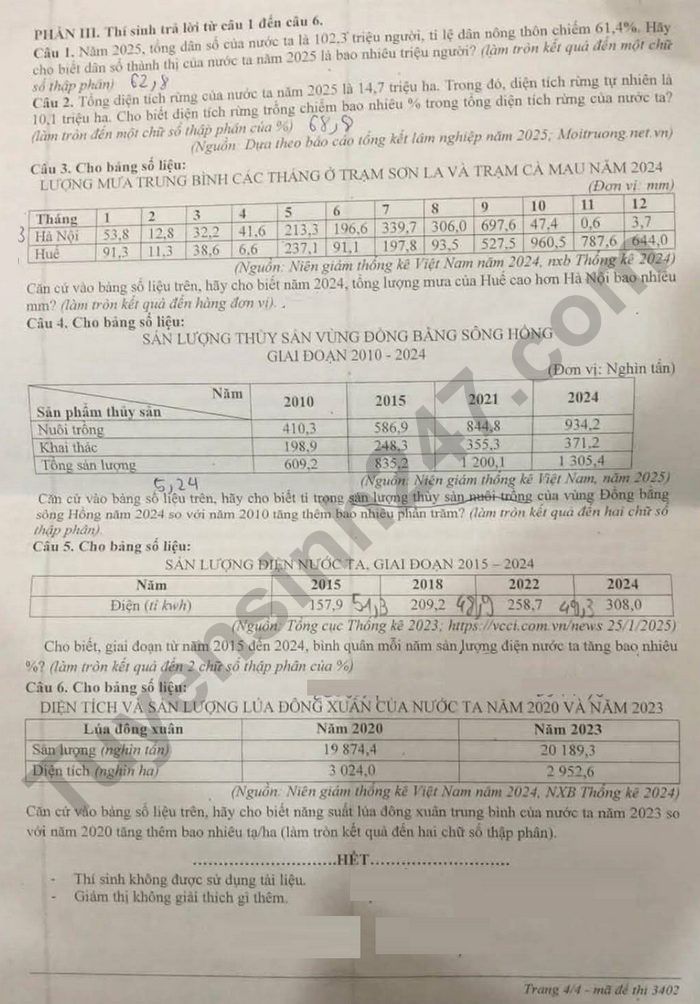 De thi thu tot nghiep THPT mon Dia - Thanh pho Hue 2026