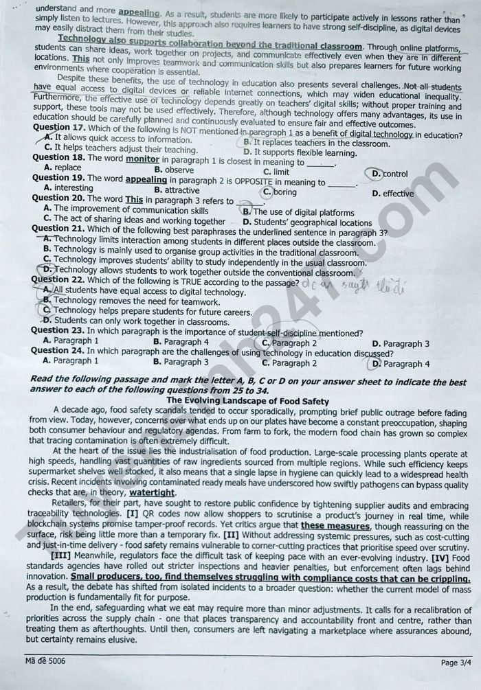 De thi thu tot nghiep THPT 2026 mon Anh - TP Hue