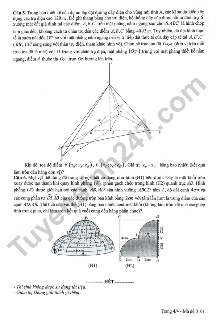 De thi thu tot nghiep THPT 2026 mon Toan - So GDDT Cao Bang