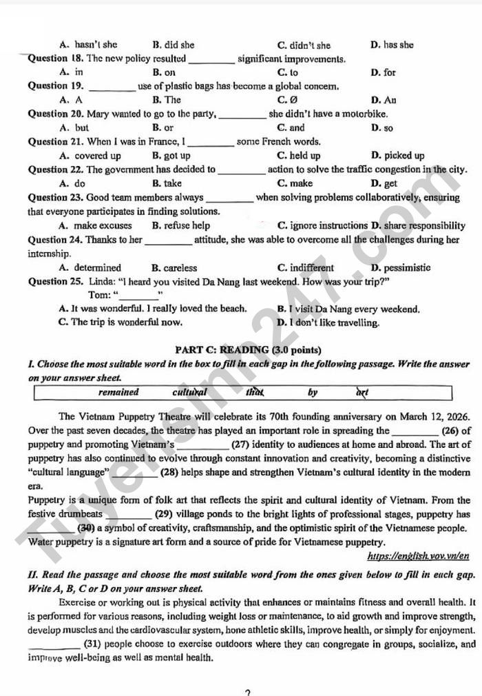 De thi thu vao lop 10 mon Anh 2026 - THPT Chuyen Lam Son