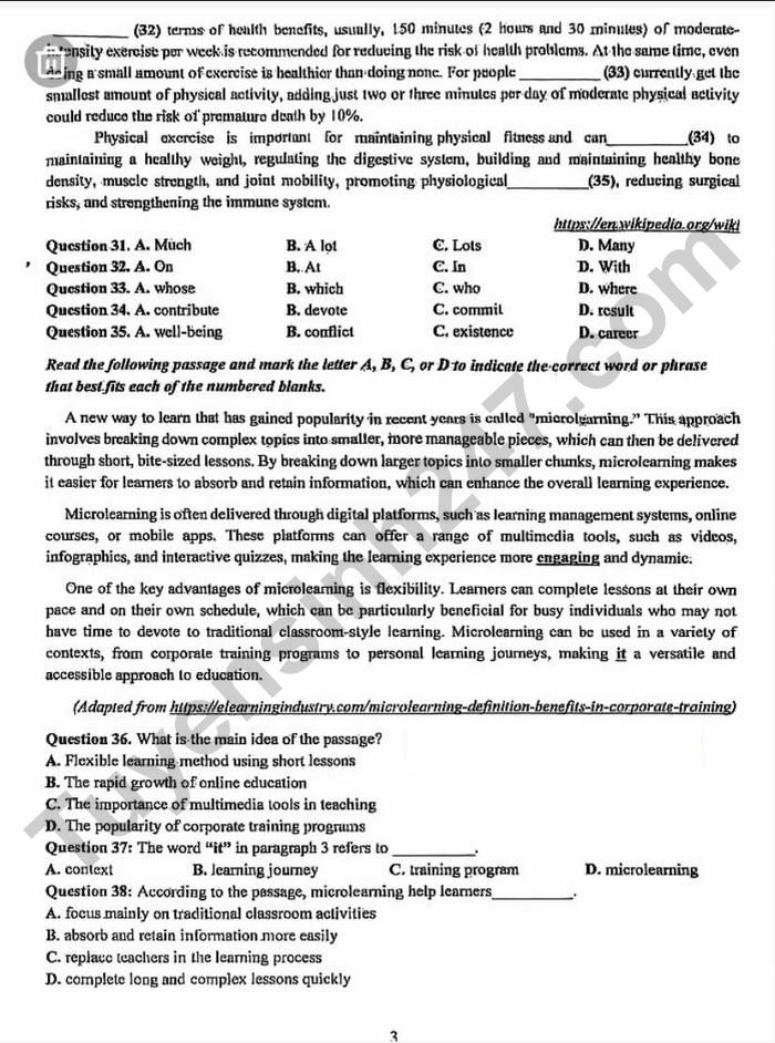 De thi thu vao lop 10 mon Anh 2026 - THPT Chuyen Lam Son