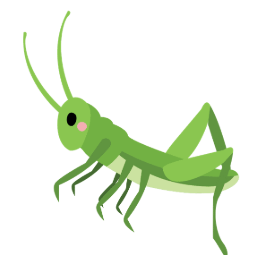 A green grasshopper on a white background

Description automatically generated
