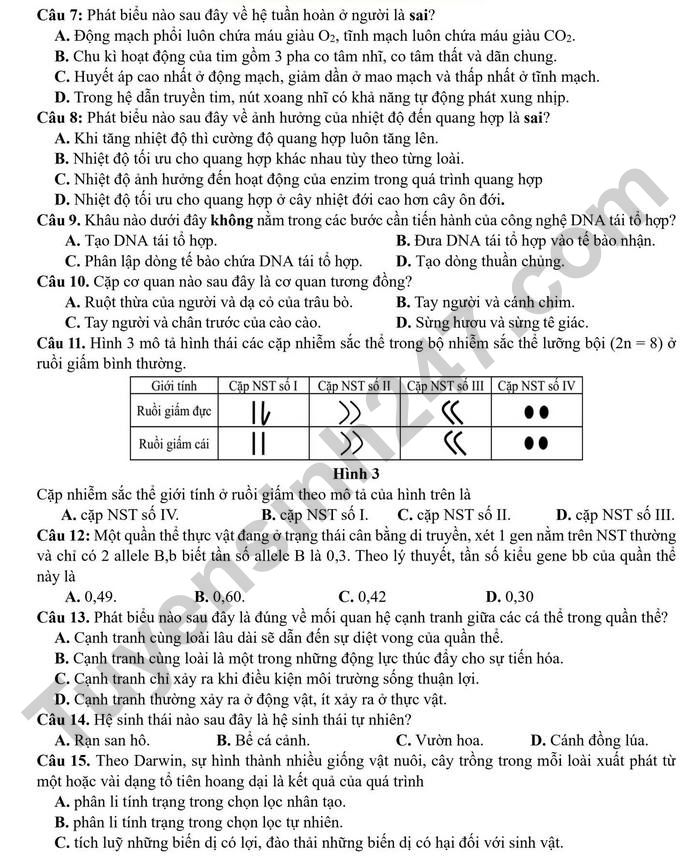 De on thi tot nghiep THPT 2026 mon Sinh - THPT Chuyen Nguyen Tat Thanh