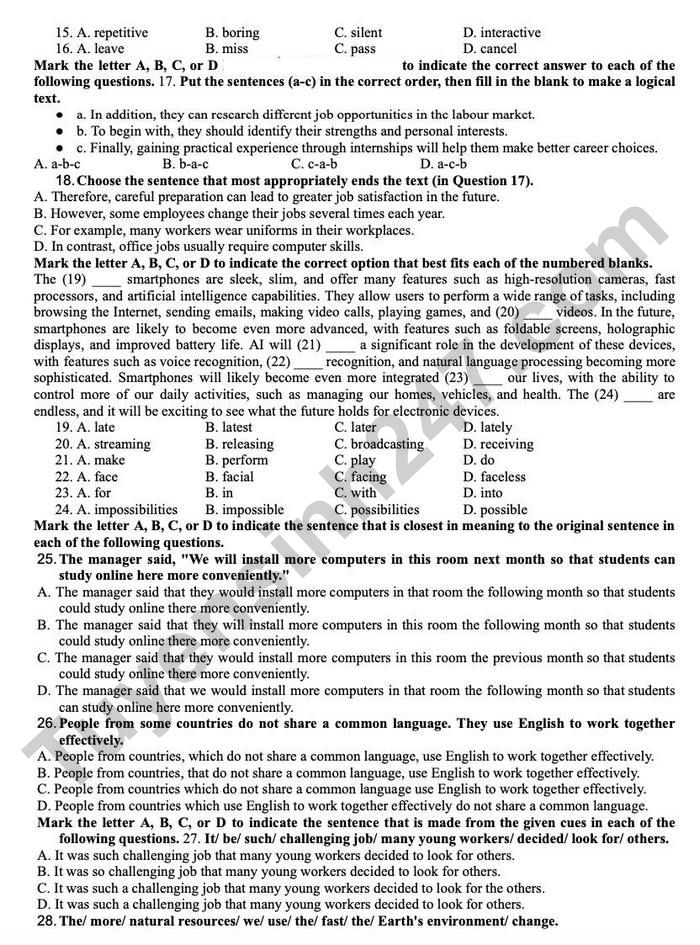 De thi hoc ki 2 lop 9 mon Anh 2026 - THCS Dong Da