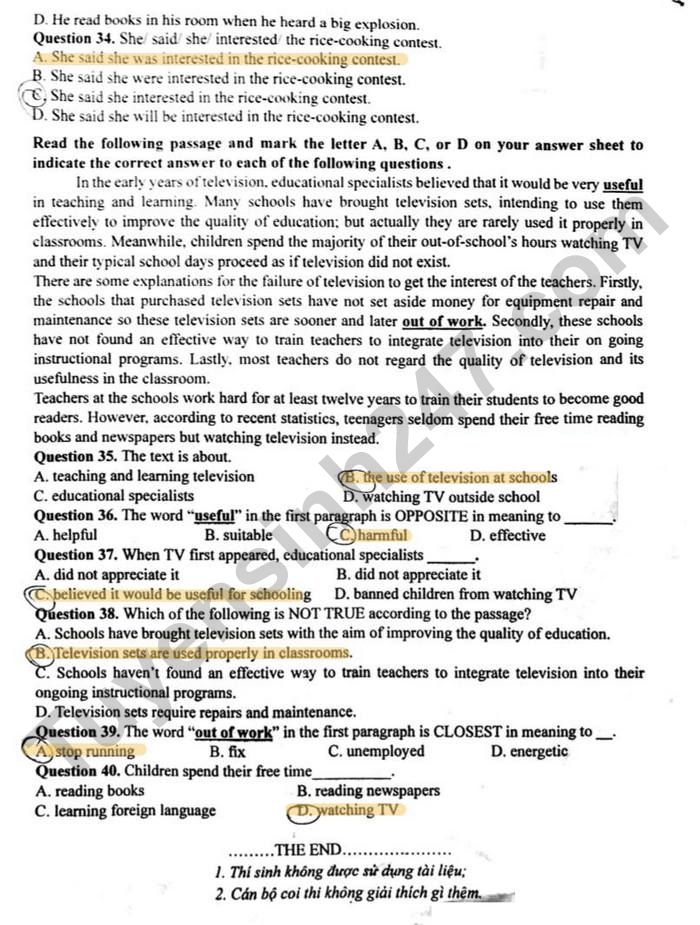 De thi hoc ki 2 lop 9 mon Anh 2026 - THCS Giap Bat