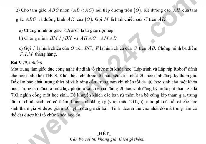 De thi hoc ki 2 Toan lop 9 THCS Nghia Tan 2026 - Co dap an