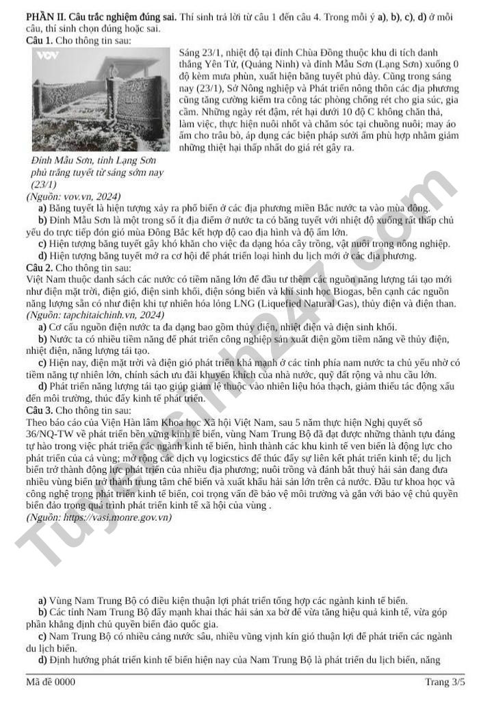 De thi thu TN THPT mon Dia 2026 - THPT Hau Loc 2