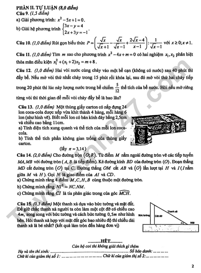 De thi thu vao lop 10 mon Toan - THPT Chuyen Lam Son 2026