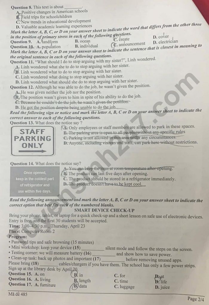 De thi hoc ki 2 mon Anh lop 9 THCS Phuong Liet 2026