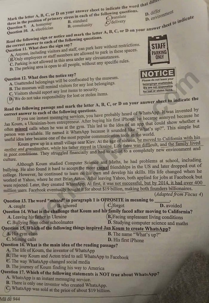 De thi cuoi ki 2 lop 9 mon Anh 2026 - THCS Quynh Mai