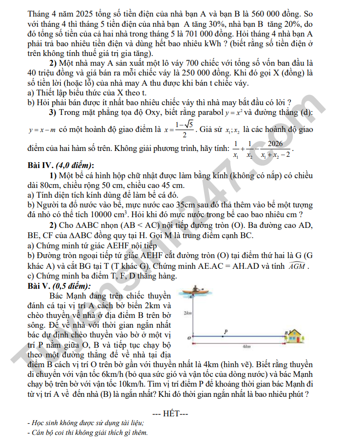 De thi thu vao lop 10 mon Toan 2026 - THCS Tho Loc (lan 3)