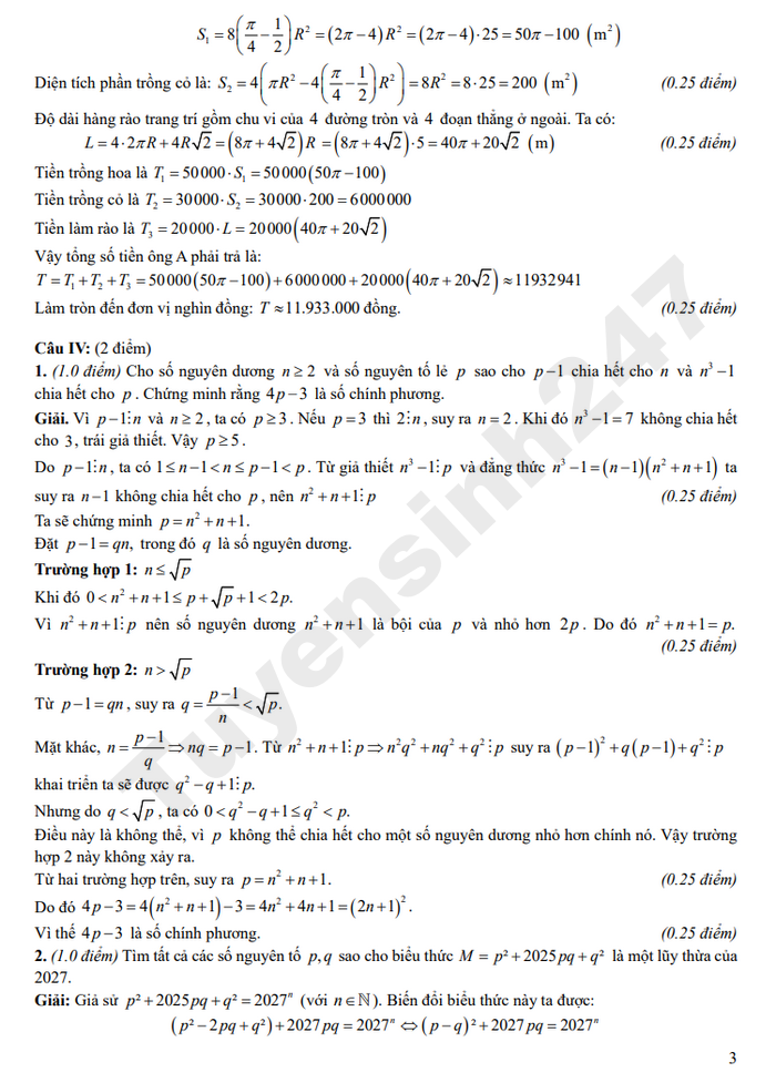 De thi thu vao lop 10 THPT Chuyen Lam Son 2026 - mon Toan chuyen