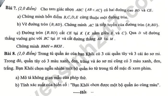De thi hoc ki 2 mon Toan 9 THCS Nguyen Trai 2026