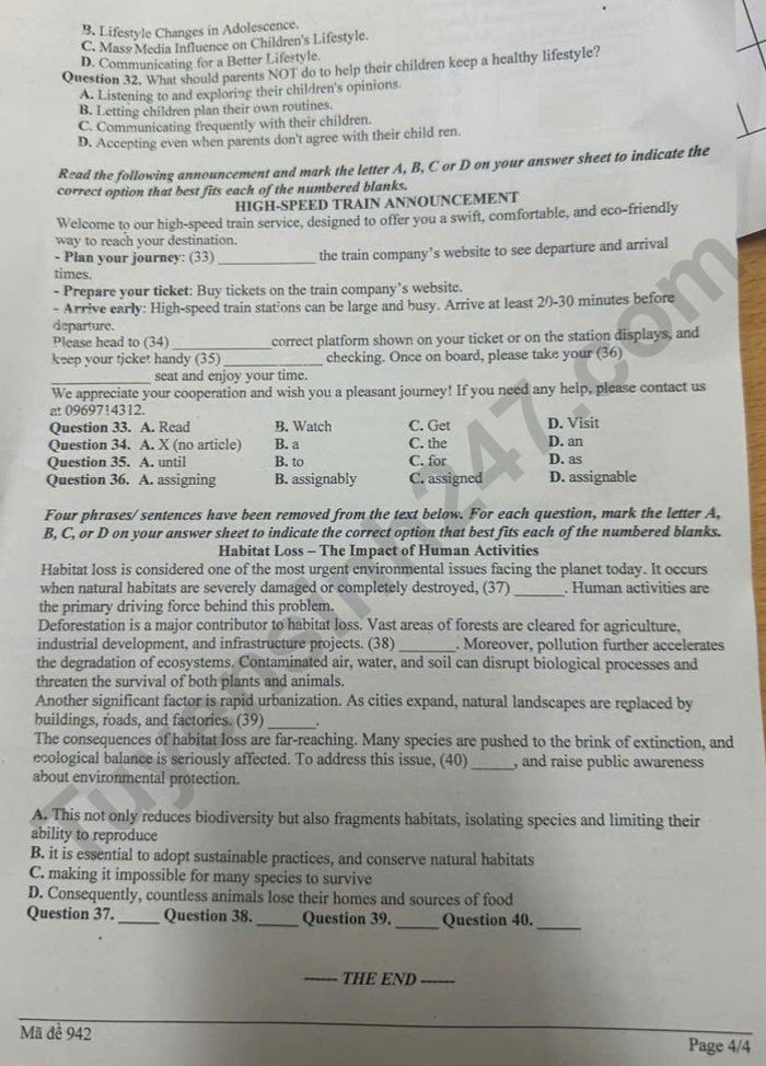 De thi thu vao lop 10 mon Anh 2026 - phuong Ha Dong (lan 1)