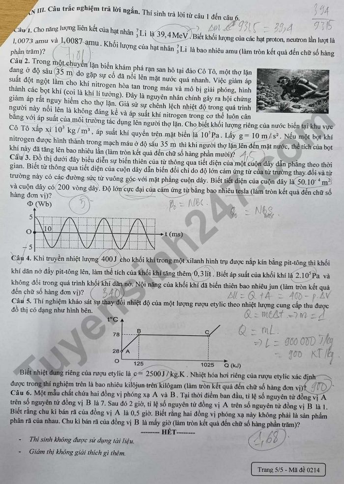 De thi thu mon Ly tot nghiep THPT 2026 - Quang Ninh