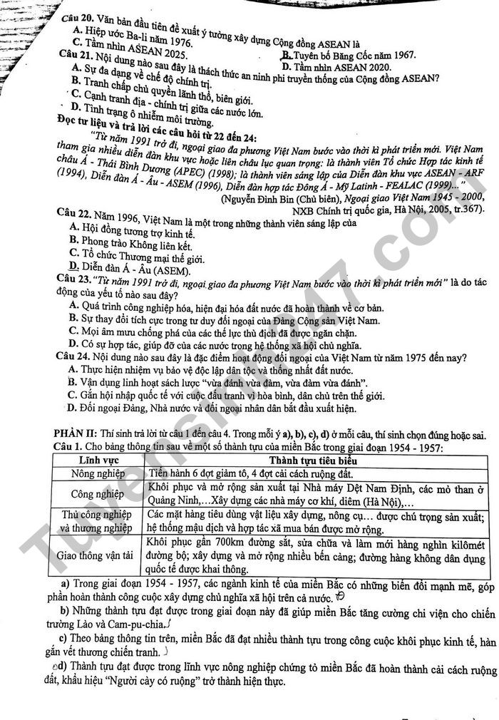 De thi thu tot nghiep mon Su 2026 - So GD Quang Ninh