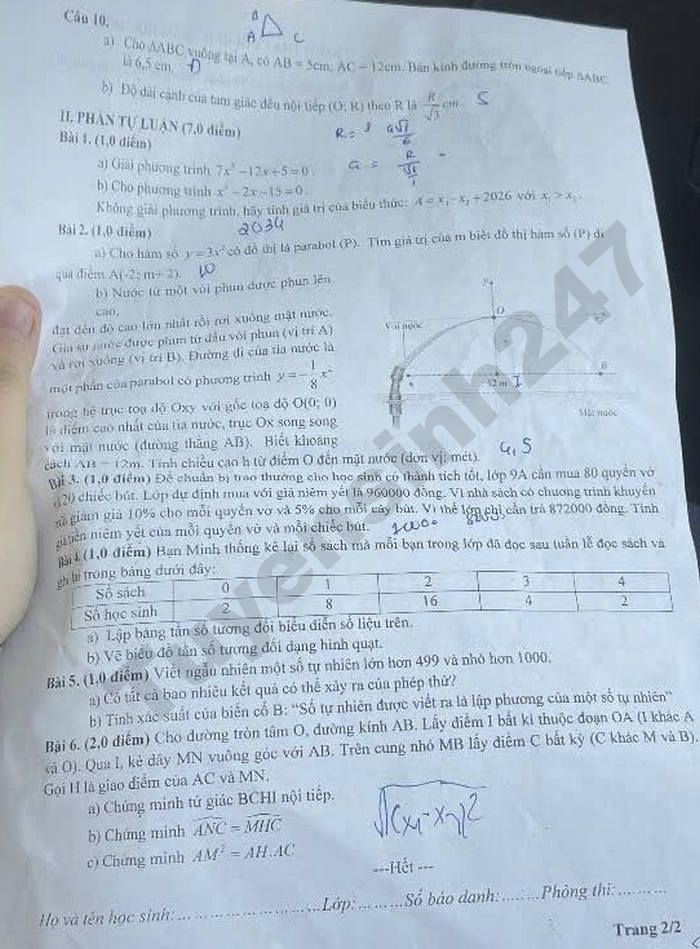 De thi cuoi ki 2 Toan lop 9 THCS Ly Thuong Kiet 2026