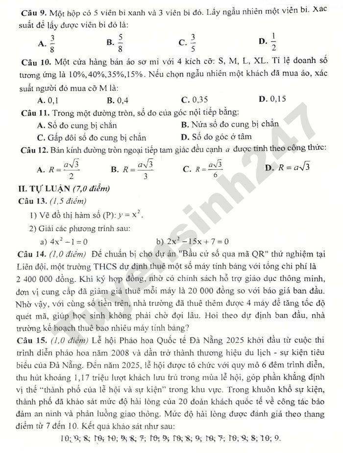 De thi cuoi ki 2 nam 2026 THCS Nguyen Thi Minh Khai - mon Toan 9
