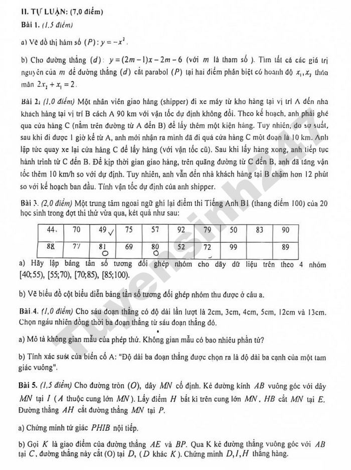 De thi cuoi ki 2 lop 9 mon Toan 2026 - THCS Tay Son