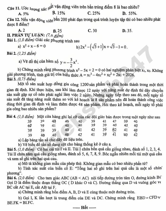 De thi cuoi ki 2 nam 2026 Toan lop 9 THCS Trung Vuong - Da Nang