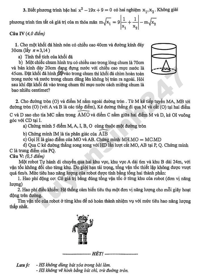 De thi thu vao lop 10 mon Toan 2026 - THCS To Hoang