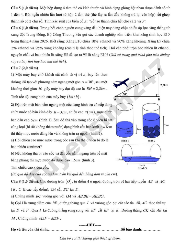 De thi thu vao lop 10 mon Toan 2026 - THPT Ngo Quyen co dap an