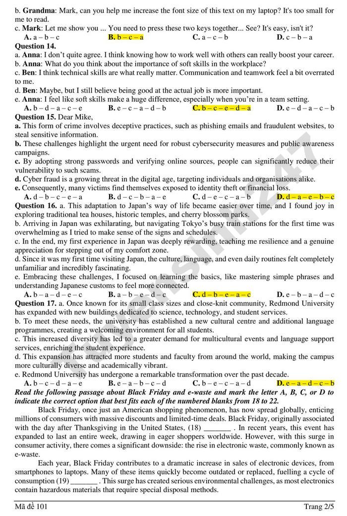 De thi thu tot nghiep THPT 2026 THPT Ba Ria - mon Anh