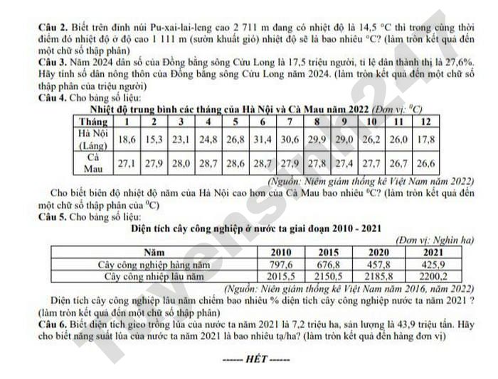 De thi thu TN THPT nam 2026 mon Dia - Cum chuyen mon 11 Dak Lak