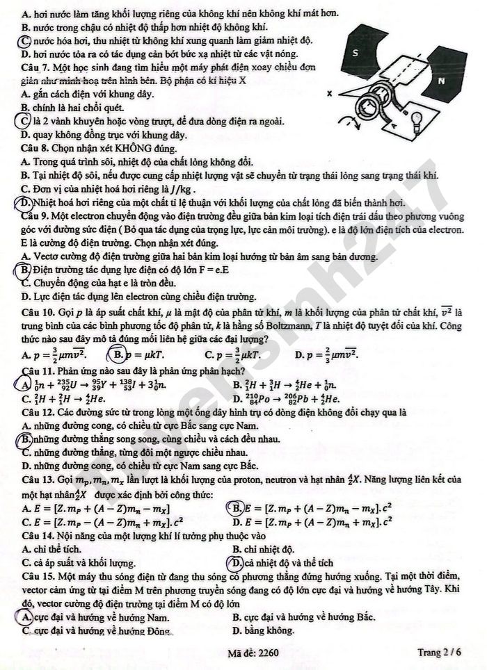 De thi thu tot nghiep THPT mon Ly 2026 - THPT Yen Hoa (lan 2)