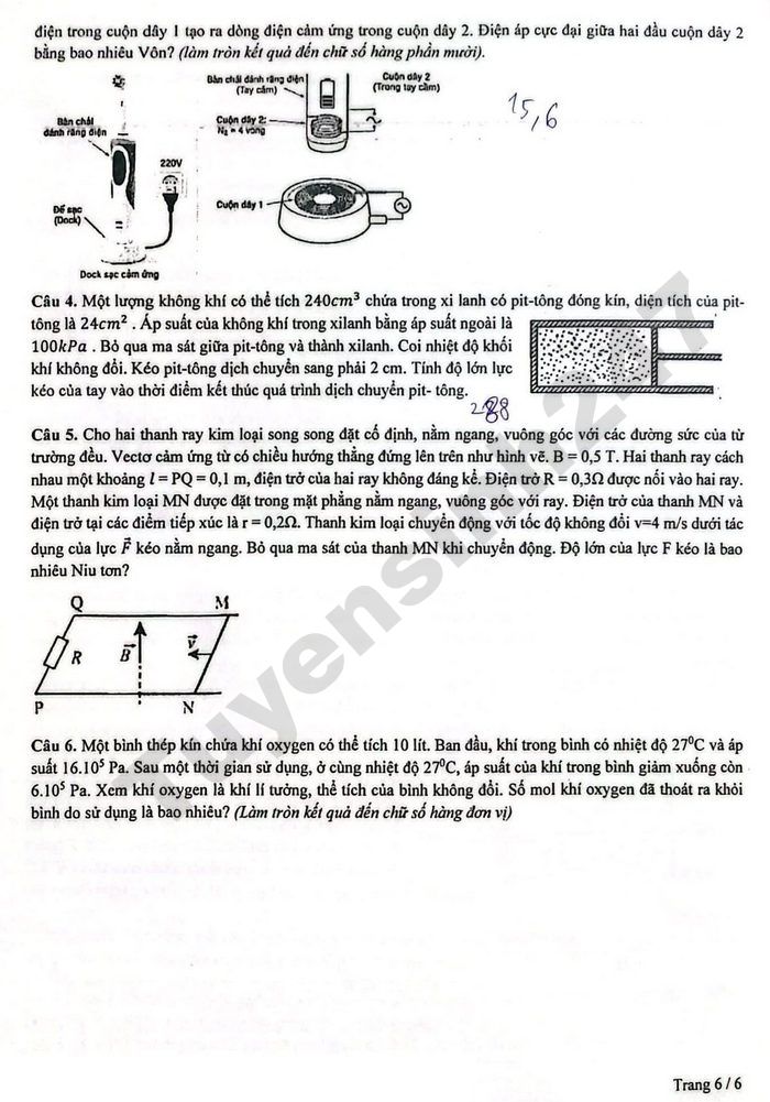 De thi thu tot nghiep THPT mon Ly 2026 - THPT Yen Hoa (lan 2)