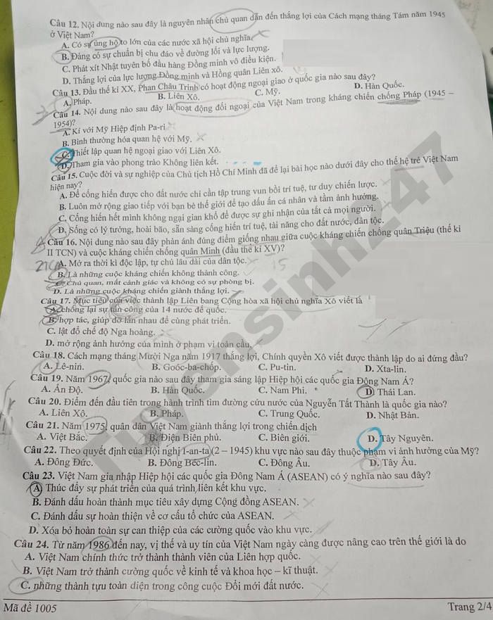 De thi thu tot nghiep THPT 2026 mon Su - THPT Krong No (lan 1)