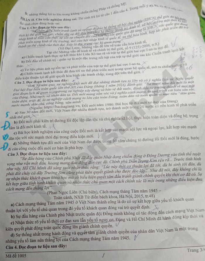 De thi thu tot nghiep THPT 2026 mon Su - THPT Krong No (lan 1)