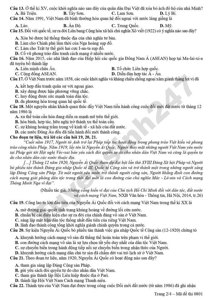 De thi thu mon Su tot nghiep THPT 2026 - Cum chuyen mon 11 Dak Lak (co dap an)