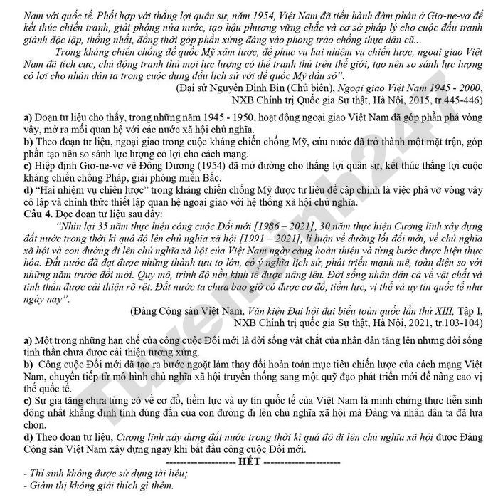 De thi thu mon Su tot nghiep THPT 2026 - Cum chuyen mon 11 Dak Lak (co dap an)