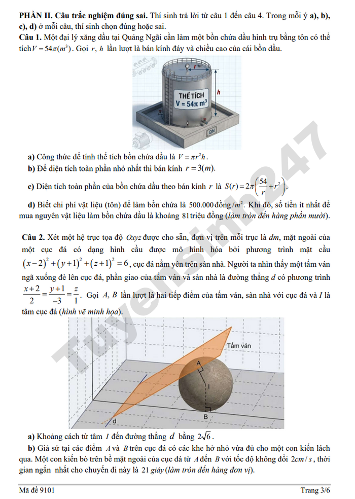De thi thu TN THPT lan 1 nam 2026 mon Toan - THPT Chuyen Le Khiet