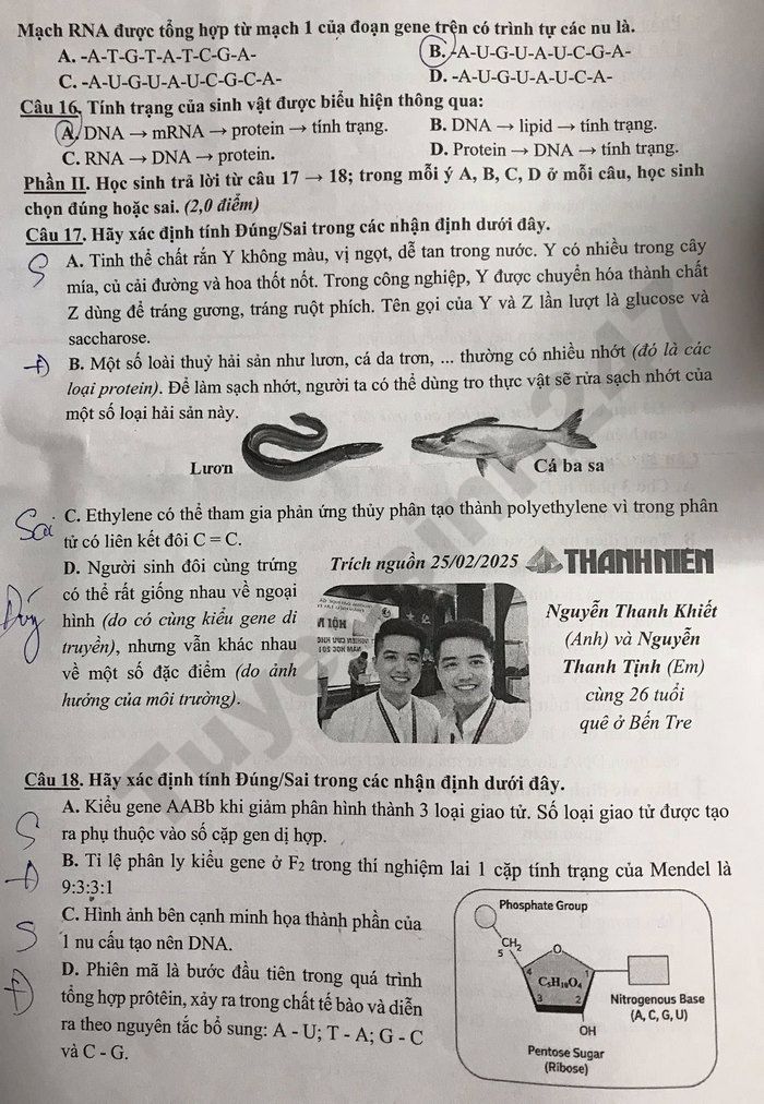 De thi hoc ki 2 mon KHTN lop 9 THCS Nguyen Trai 2026