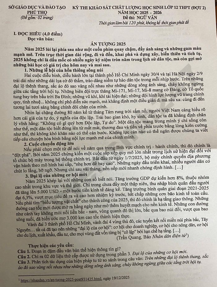 De thi thu tot nghiep THPT mon Van 2026 - So GD Phu Tho (dot 2)