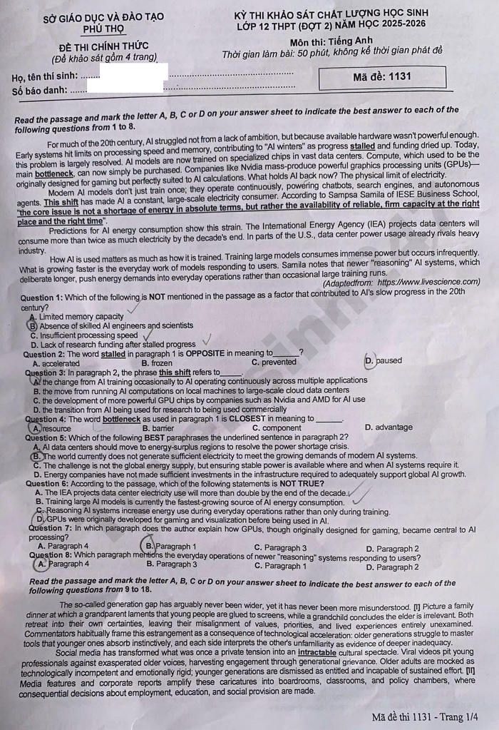 De thi thu mon Anh TN THPT 2026 dot 2 - So GDDT Phu Tho