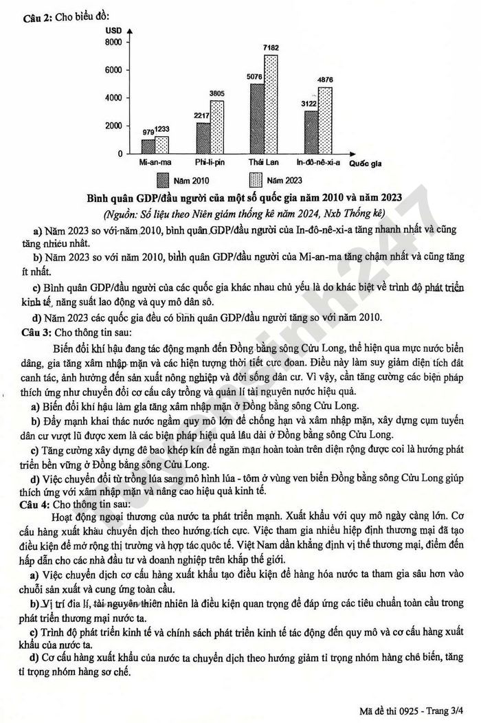 De thi thu tot nghiep THPT mon Dia 2026 dot 2 - Phu Tho