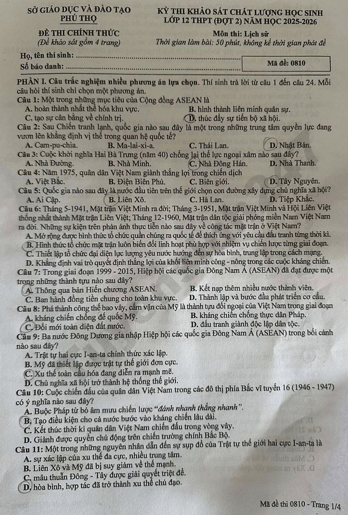 De thi thu tot nghiep THPT 2026 dot 2 mon Su - So GD Phu Tho