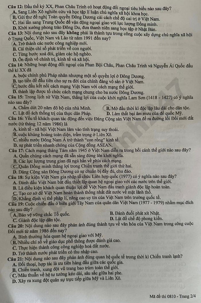 De thi thu tot nghiep THPT 2026 dot 2 mon Su - So GD Phu Tho