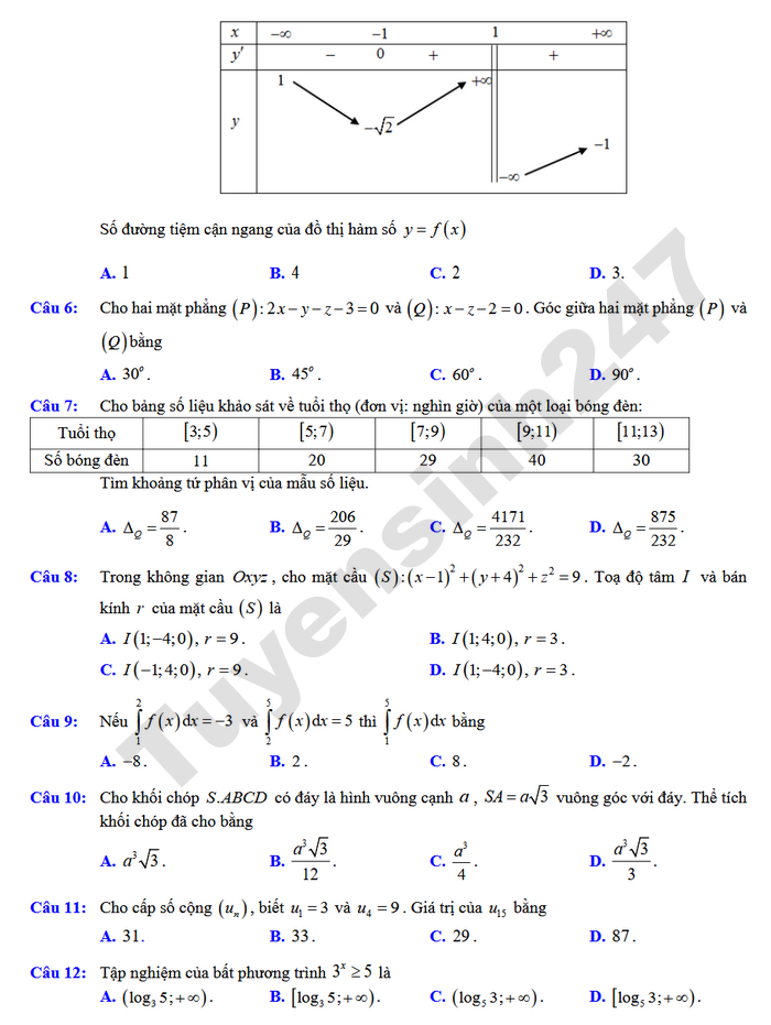 De thi thu mon Toan tot nghiep THPT 2026 - THPT Hoang Hoa 3 (co dap an)