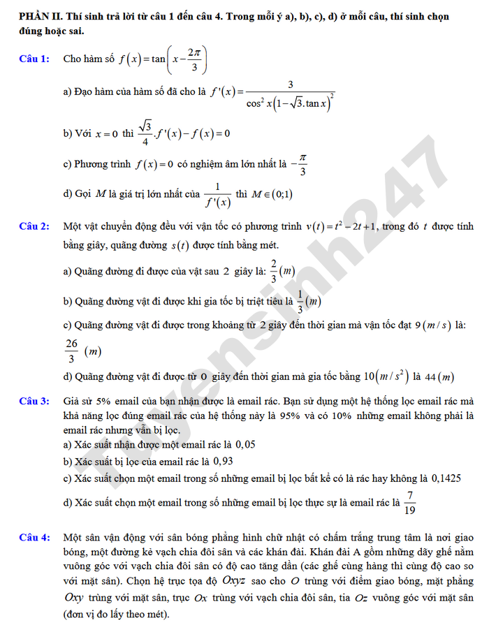 De thi thu mon Toan tot nghiep THPT 2026 - THPT Hoang Hoa 3 (co dap an)