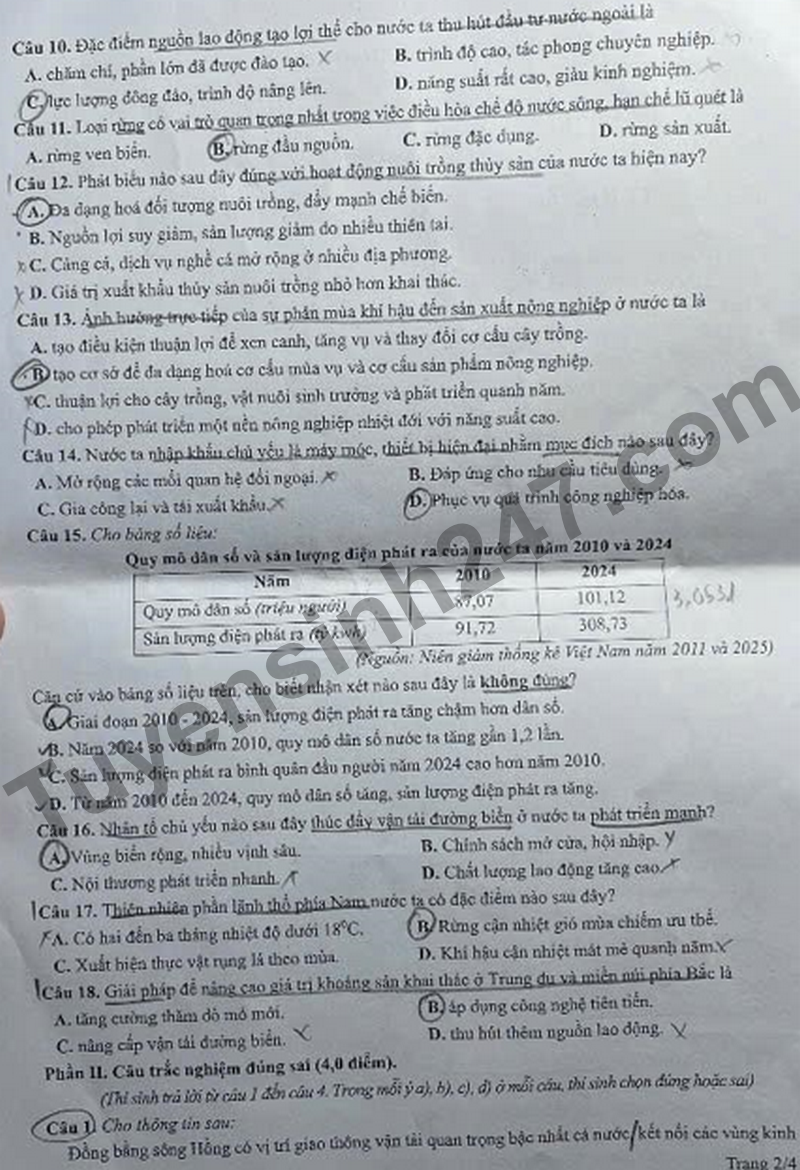 De khao sat mon Dia tot nghiep THPT - So GD Hai Phong nam 2026