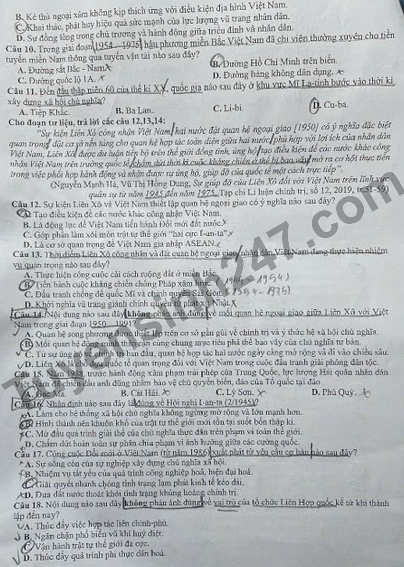 De thi thu tot nghiep mon Su - So GD Hai Phong nam 2026