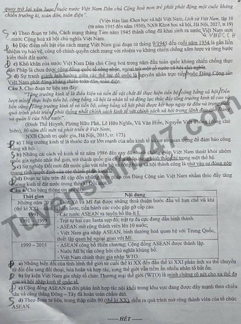 De thi thu tot nghiep mon Su - So GD Hai Phong nam 2026