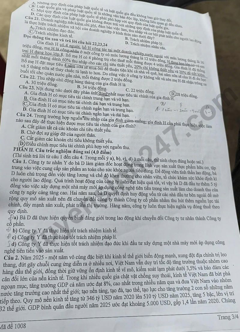 De thi thu tot nghiep mon GDKTPL - So GD Hai Phong nam 2026