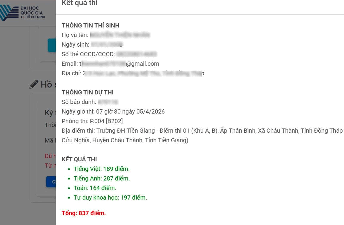 Da co diem thi Danh gia nang luc HCM 2026 dot 1